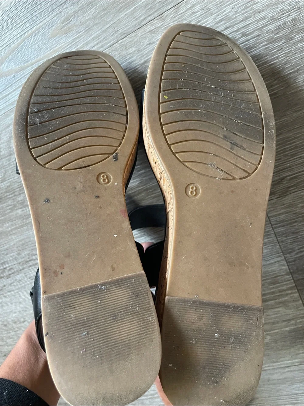 Xappeal Black Cork Wedge Sandals